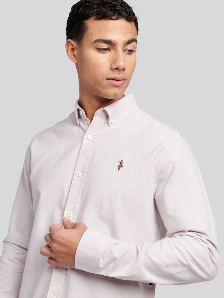 U.S. Polo Assn. Natural Mens Peached 100% Cotton Oxford Shirt - Image 5 of 6
