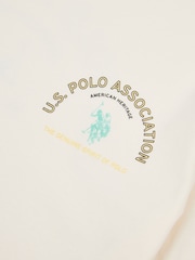 U.S. Polo Assn. Cream Mens Front Back Print 100% Cotton Graphic T-Shirt - Image 3 of 3
