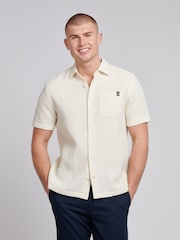 U.S. Polo Assn. White Mens Textured Waffle Short Sleeve 100% Cotton Shirt - Image 1 of 7