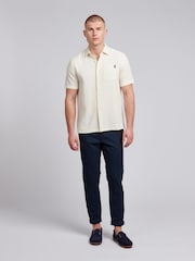 U.S. Polo Assn. White Mens Textured Waffle Short Sleeve 100% Cotton Shirt - Image 3 of 7