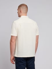 U.S. Polo Assn. White Mens Textured Waffle Short Sleeve 100% Cotton Shirt - Image 4 of 7