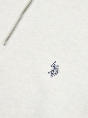 U.S. Polo Assn. Grey Mens Double Horsemen Vertical Texture Funnel 100% Cotton Top - Image 6 of 6