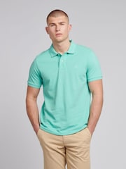 U.S. Polo Assn. Blue Mens Pique 100% Cotton Polo Shirt - Image 1 of 7