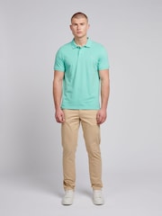 U.S. Polo Assn. Blue Mens Pique 100% Cotton Polo Shirt - Image 3 of 7