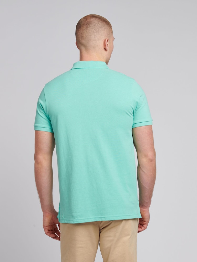 U.S. Polo Assn. Blue Mens Pique 100% Cotton Polo Shirt - Image 4 of 7