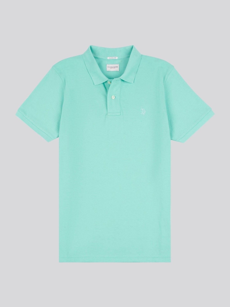 U.S. Polo Assn. Blue Mens Pique 100% Cotton Polo Shirt - Image 5 of 7