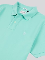U.S. Polo Assn. Blue Mens Pique 100% Cotton Polo Shirt - Image 7 of 7