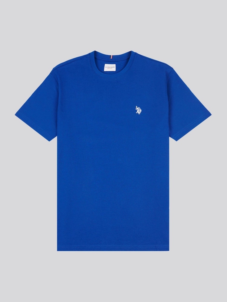 синее небо - U.S. Polo Assn. Mens Regular Fit Double Horsemen 100% Cotton T-Shirt - Image 2 of 4