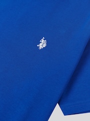 синее небо - U.S. Polo Assn. Mens Regular Fit Double Horsemen 100% Cotton T-Shirt - Image 4 of 4