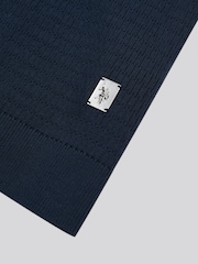 Синий - US Polo Assn. Мужская фактурная рубашка поло из 100% хлопка с открытым воротником - Image 6 of 6