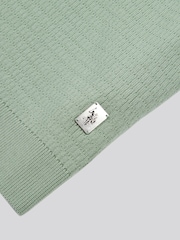 Зеленый - US Polo Assn. Мужская фактурная рубашка поло из 100% хлопка с открытым воротником - Image 7 of 7