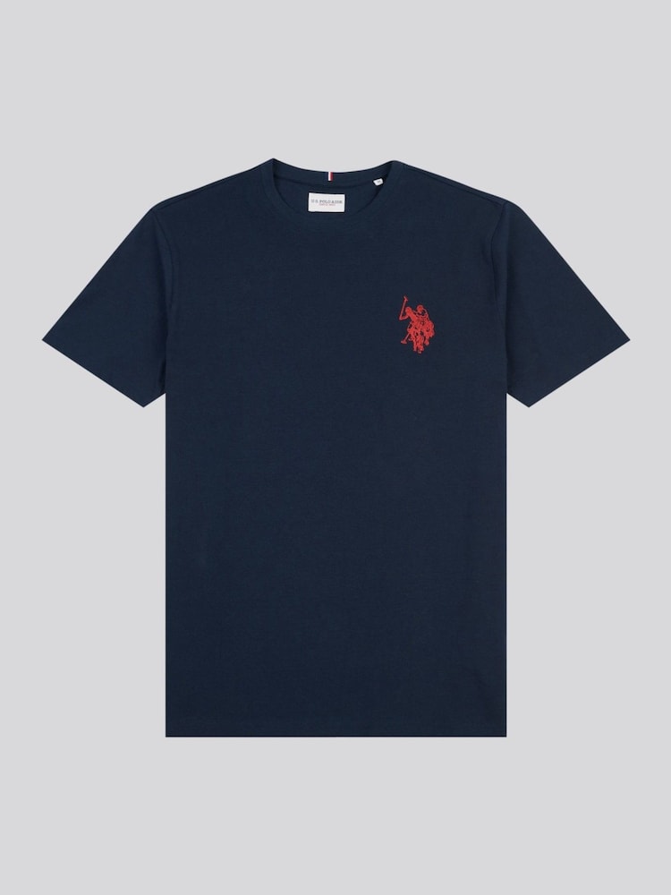 U.S. Polo Assn. Blue Mens Large Double Horsemen 100% Cotton T-Shirt - Image 1 of 4