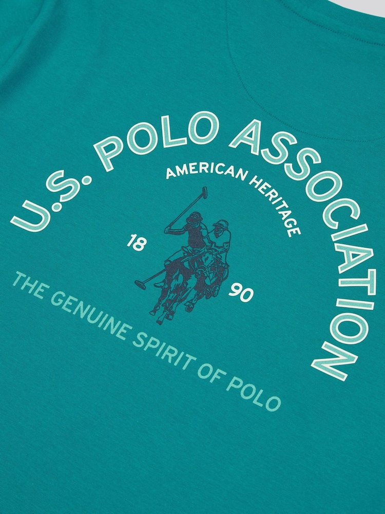أخضر - تيشرت بتصميم جرافيك قطن 100% بطبعة من الأمام والخلف للرجال من U.S. Polo Assn. - صورة 4 من 4 أخضر - تيشرت بتصميم جرافيك قطن 100% بطبعة من الأمام والخلف للرجال من U.S. Polo Assn. - صورة 4 من 4