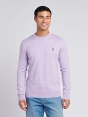 U.S. Polo Assn. Purple Mens Cotton Crew Neck Jumper - Image 1 of 7