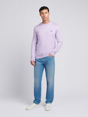 U.S. Polo Assn. Purple Mens Cotton Crew Neck Jumper - Image 3 of 7