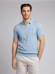 U.S. Polo Assn. dark Blue Mens Combed 100% Cotton Revere Polo Shirt - Image 1 of 6