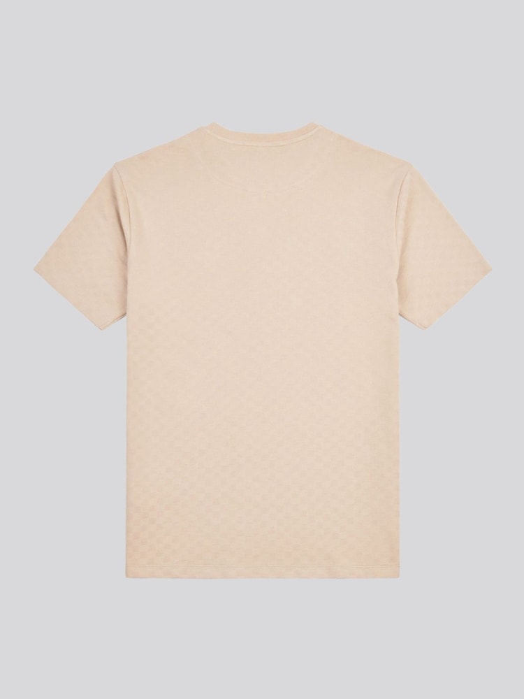 U.S. Polo Assn. Natural Mens Check Texture 100% Cotton T-Shirt - Image 2 of 3 U.S. Polo Assn. Natural Mens Check Texture 100% Cotton T-Shirt - Image 2 of 3