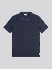 U.S. Polo Assn. Blue Mens Terry Revere Collar 100% Cotton Polo Shirt - Image 1 of 3