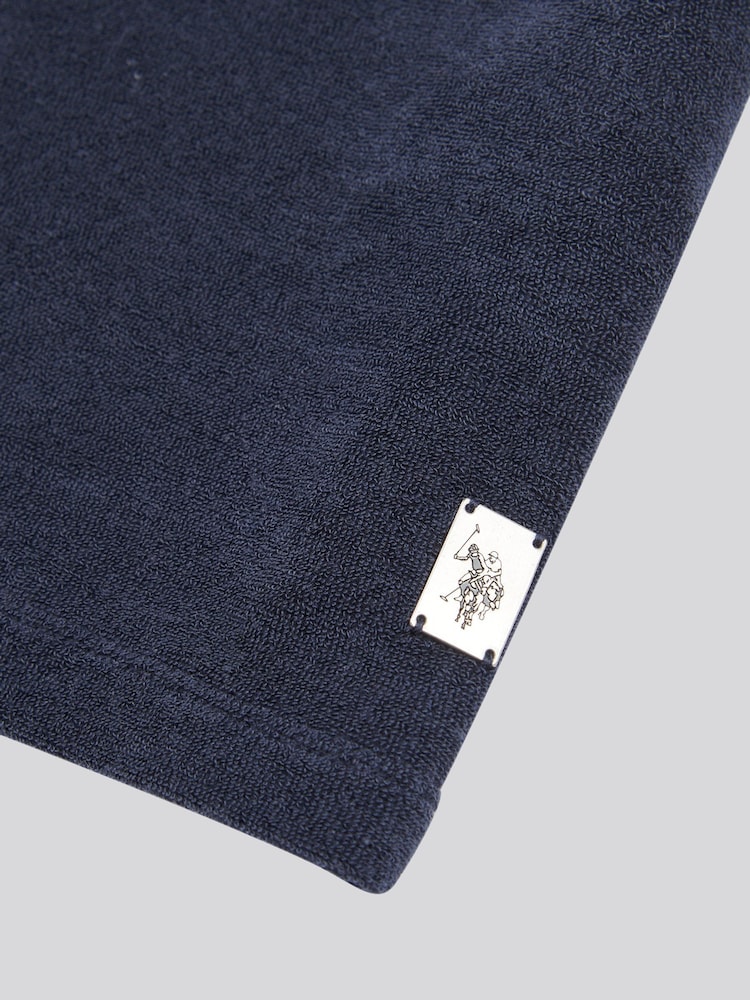 U.S. Polo Assn. Blue Mens Terry Revere Collar 100% Cotton Polo Shirt - Image 3 of 3