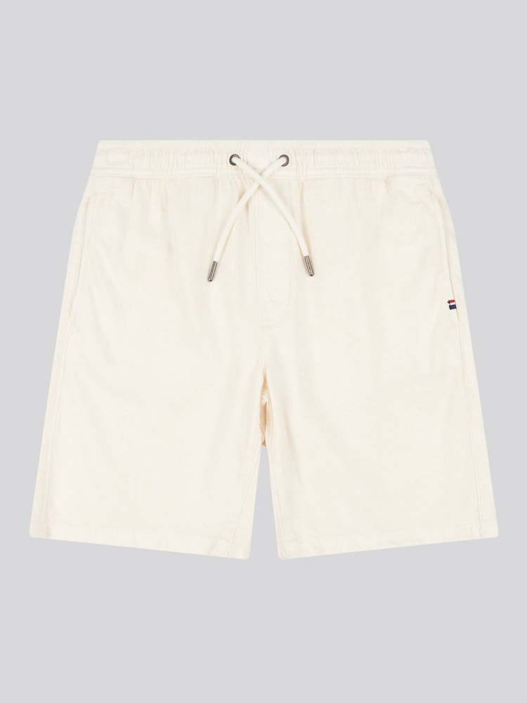 U.S. Polo Assn. Cream Mens 100% Cotton Twill Drawstring Shorts - Image 1 of 3
