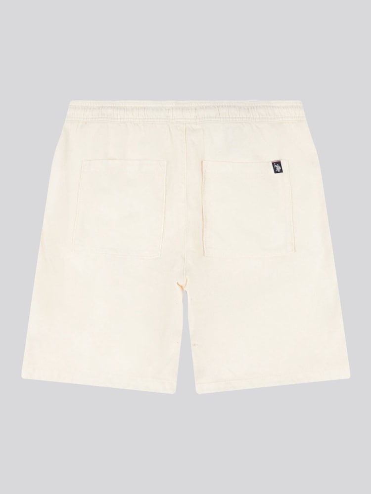 U.S. Polo Assn. Cream Mens 100% Cotton Twill Drawstring Shorts - Image 2 of 3