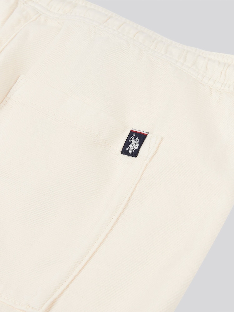 U.S. Polo Assn. Cream Mens 100% Cotton Twill Drawstring Shorts - Image 3 of 3