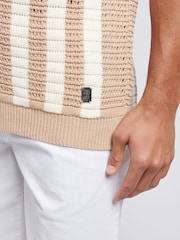 U.S. Polo Assn. Mens Crochet Knit Open Collar 100% Cotton Polo Shirt - Image 2 of 7