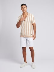 U.S. Polo Assn. Mens Crochet Knit Open Collar 100% Cotton Polo Shirt - Image 3 of 7