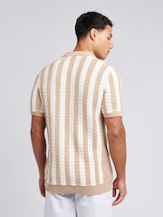 U.S. Polo Assn. Mens Crochet Knit Open Collar 100% Cotton Polo Shirt - Image 4 of 7