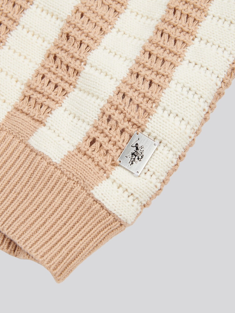 U.S. Polo Assn. Mens Crochet Knit Open Collar 100% Cotton Polo Shirt - Image 7 of 7