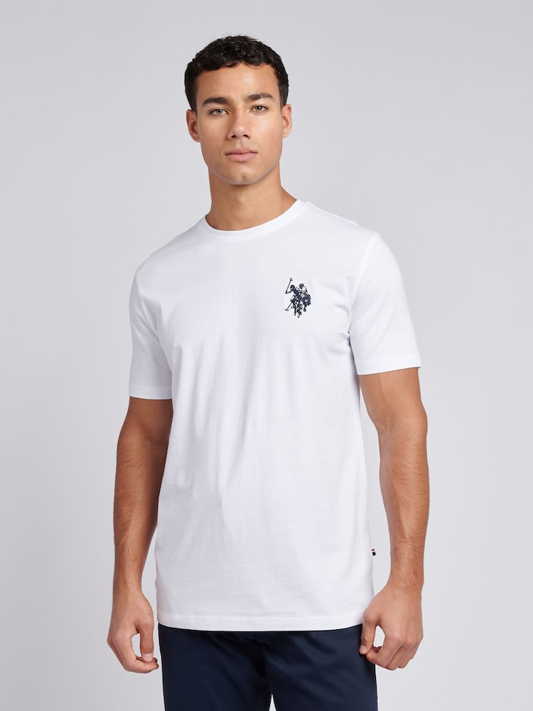 U.S. Polo Assn. White Mens Large Double Horsemen 100% Cotton T-Shirt - Image 1 of 10