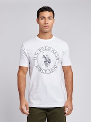 U.S. Polo Assn. Mens Circle Print 100% Cotton T-Shirt - Bild 1 von 7