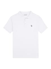U.S. Polo Assn. White Mens Textured Double Horsemen 100% Cotton Polo Shirt - Image 5 of 7