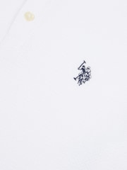 U.S. Polo Assn. White Mens Textured Double Horsemen 100% Cotton Polo Shirt - Image 7 of 7
