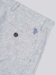 U.S. Polo Assn. Blue Mens Linen Blend Yarn Dyed Woven Trousers - Image 8 of 9
