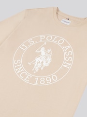 Naravni - ZDA Polo Assn. Moška majica USPA Circle Print 100% Cotton T-Shirt - Slika 3 iz 3