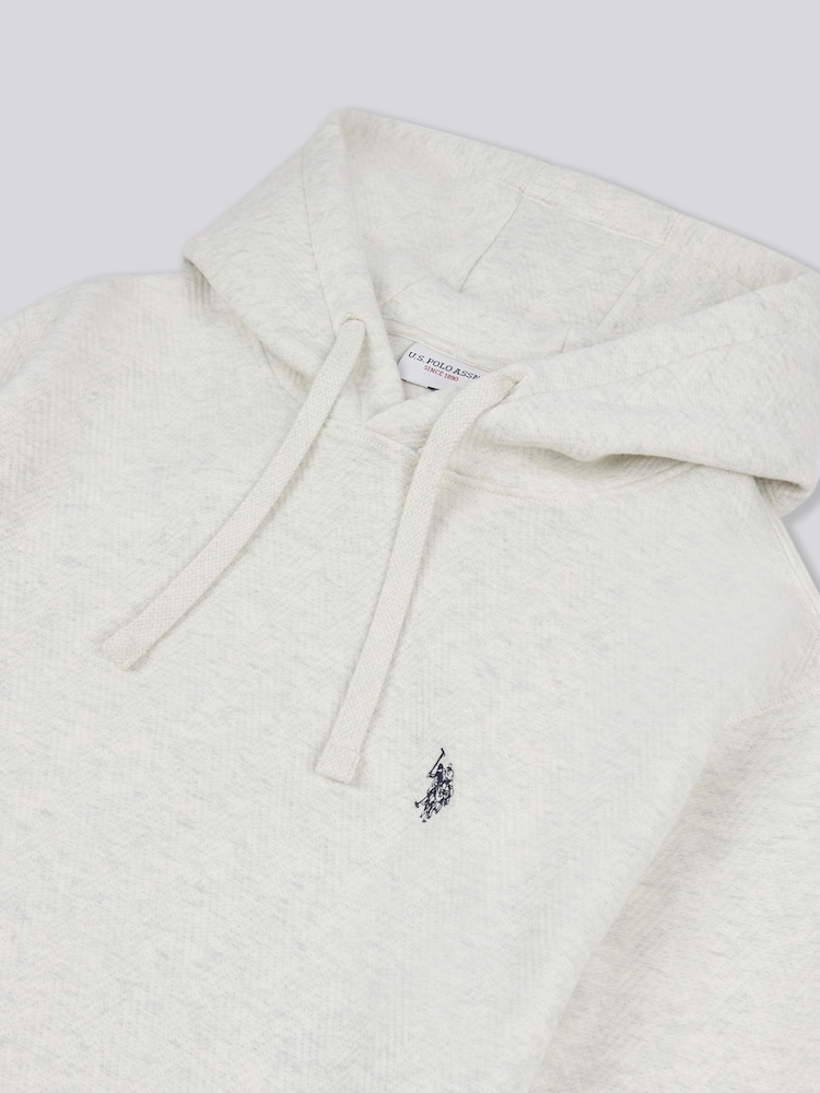 U.S. Polo Assn. Grey Mens Double Horsemen Herringbone Hoodie - Image 3 of 3