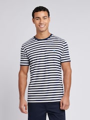 Синий - US Polo Assn. Мужская футболка в полоску из 100% хлопка - Image 1 of 7