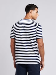 Синий - US Polo Assn. Мужская футболка в полоску из 100% хлопка - Image 4 of 7