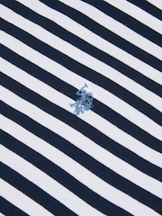 Синий - US Polo Assn. Мужская футболка в полоску из 100% хлопка - Image 7 of 7