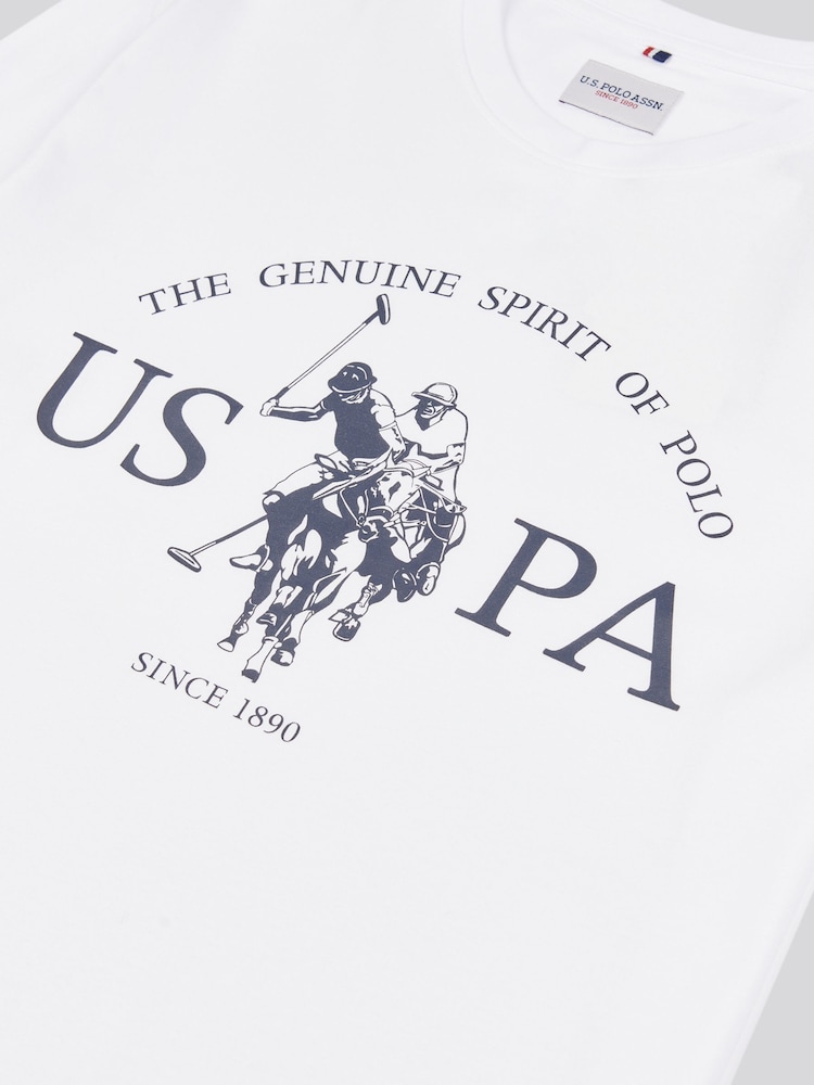 U.S. Polo Assn. White Mens Graphic Print 100% Cotton T-Shirt - Image 3 of 3