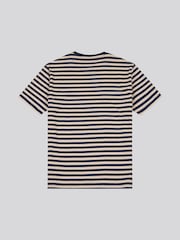 Naturalny - U.S. Polo Assn. Mens Pencil Stripe Classic 100% Cotton T-Shirt - Image 2 of 3