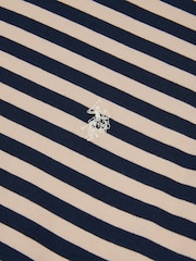 Naturalny - U.S. Polo Assn. Mens Pencil Stripe Classic 100% Cotton T-Shirt - Image 3 of 3