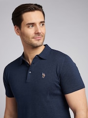 U.S. Polo Assn. Blue Mens Combed 100% Cotton Polo Shirt - Image 2 of 7