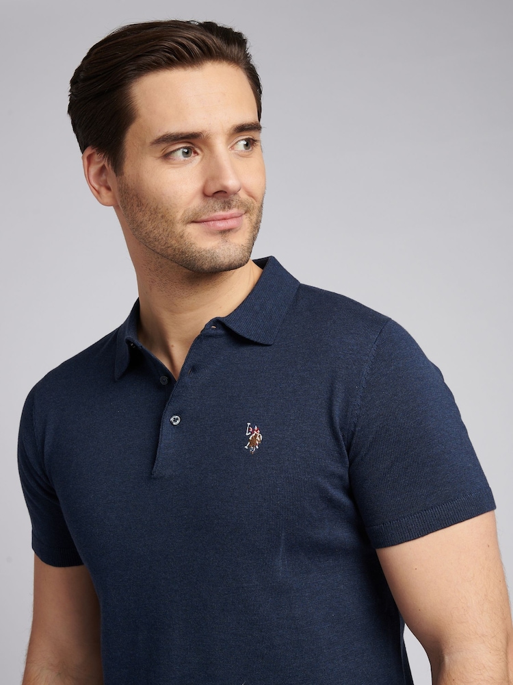 U.S. Polo Assn. Blue Mens Combed 100% Cotton Polo Shirt - Image 2 of 7