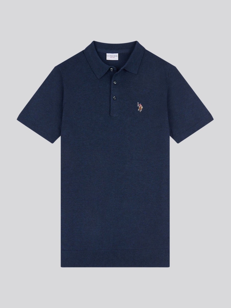 U.S. Polo Assn. Blue Mens Combed 100% Cotton Polo Shirt - Image 5 of 7