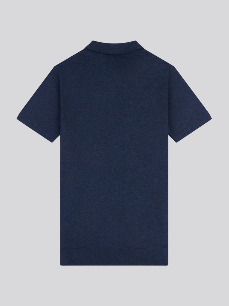 U.S. Polo Assn. Blue Mens Combed 100% Cotton Polo Shirt - Image 6 of 7