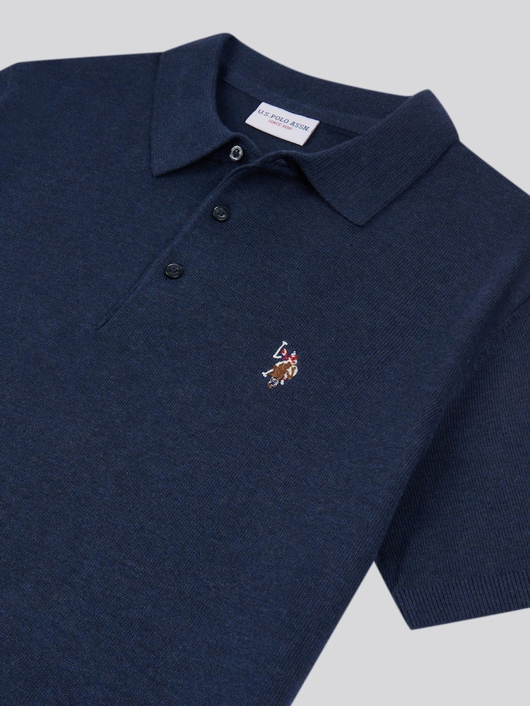 U.S. Polo Assn. Blue Mens Combed 100% Cotton Polo Shirt - Image 7 of 7