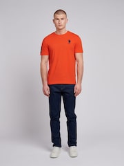 Оранжевый - US Polo Assn. Футболка мужская Regular Fit Player 3 из 100% хлопка - Image 3 of 7