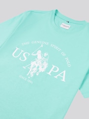 U.S. Polo Assn. Blue Mens Graphic Print 100% Cotton T-Shirt - Image 3 of 3